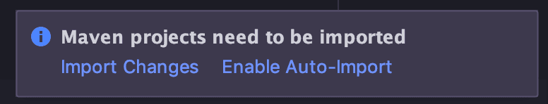 Import pom.xml changes