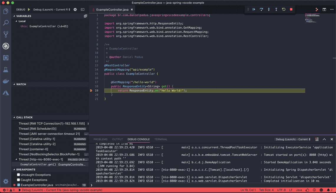 Debugging Java with vscode