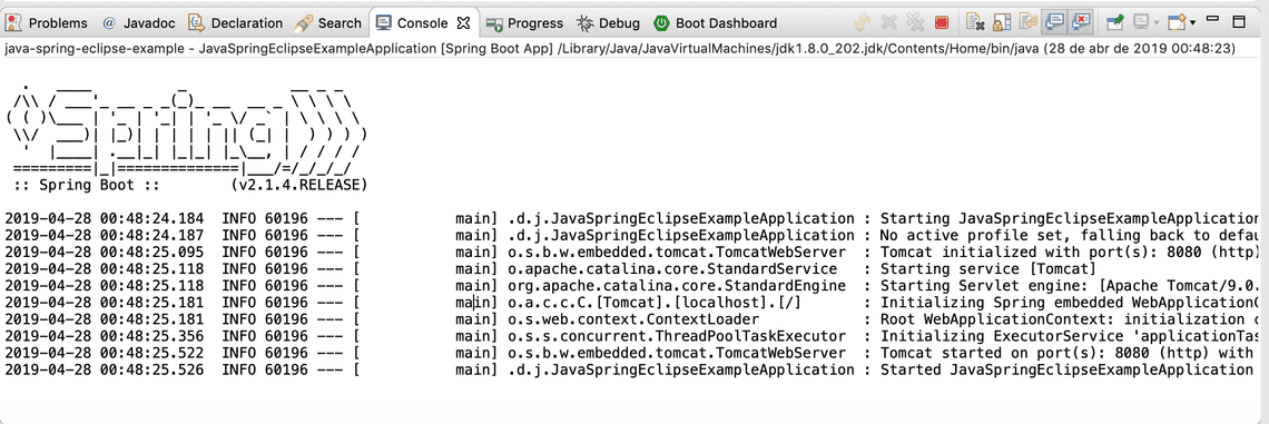 Spring initialization log