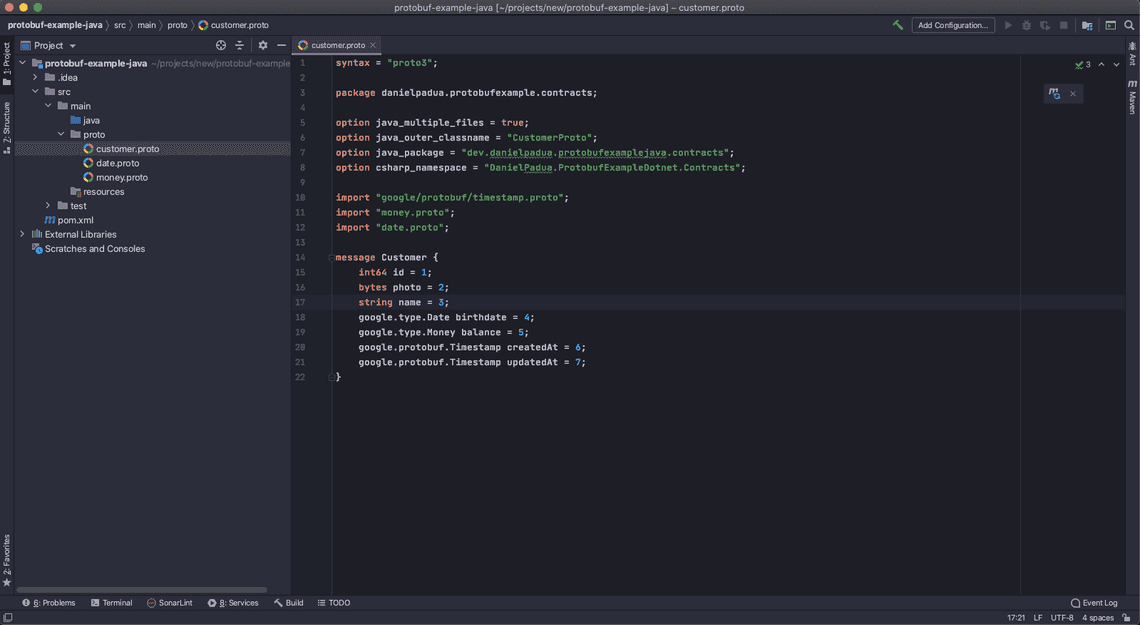 customer.proto without errors