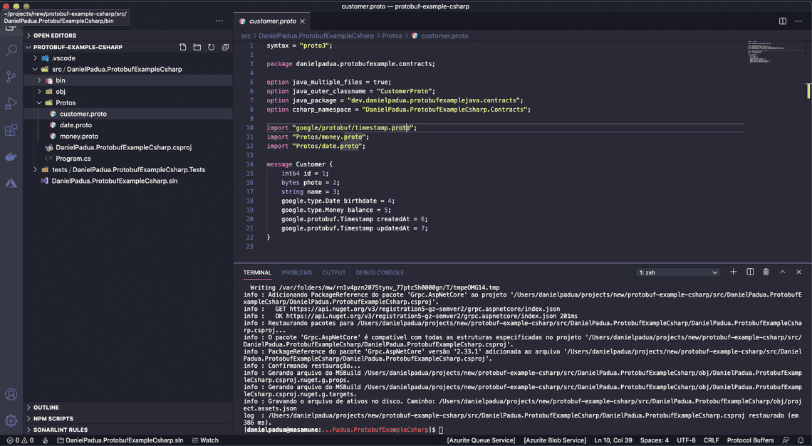 Protobuf files created
